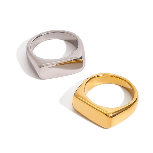 Stainless Steel Square Blank Plain Ring