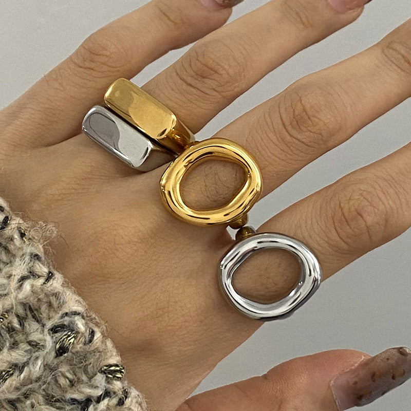 Stainless Steel Square Blank Plain Ring