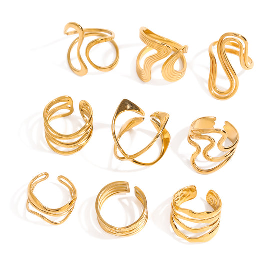 Stainless Steel Linear Exaggerated Ring