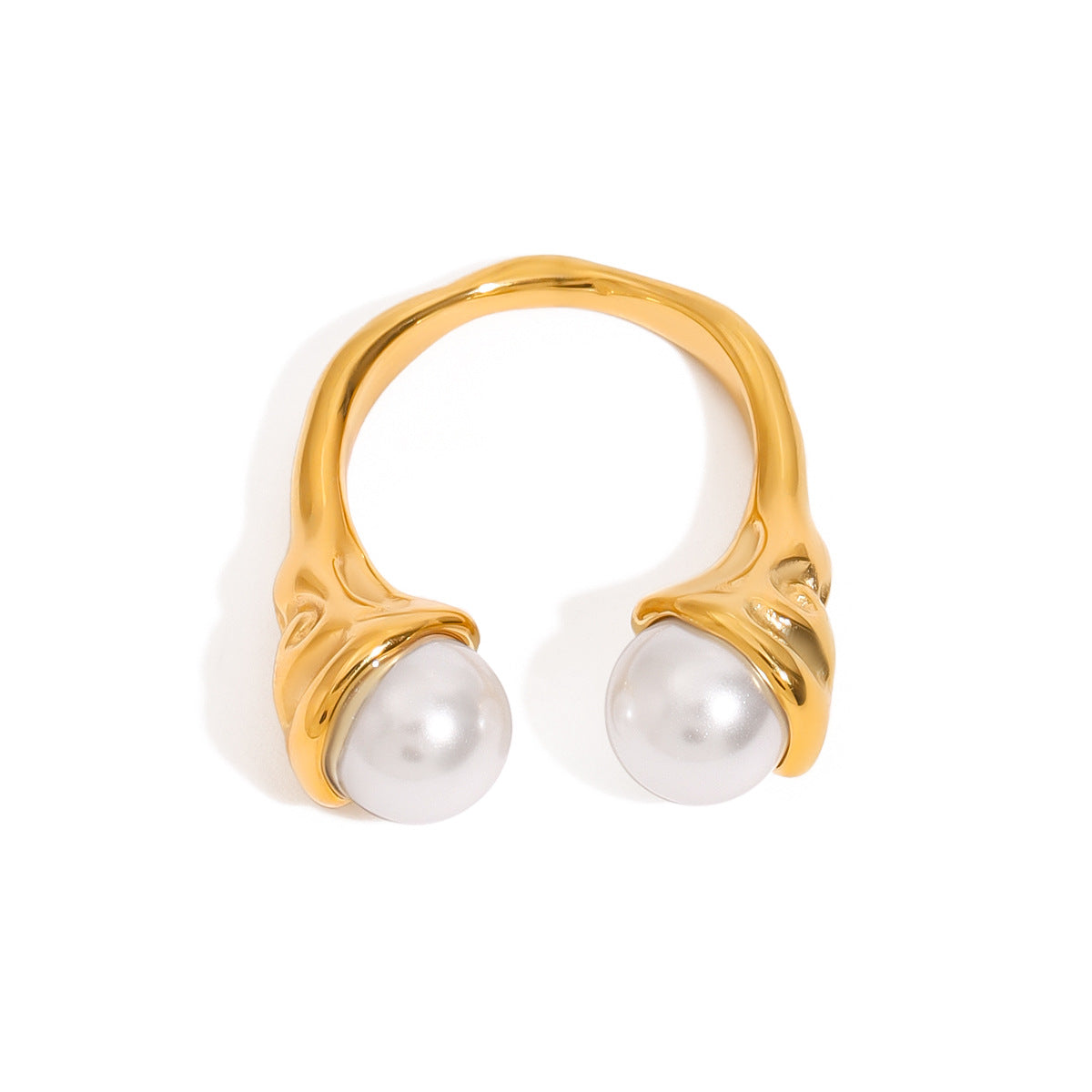 18K Gold PVD Stainless Steel Pearl Ring