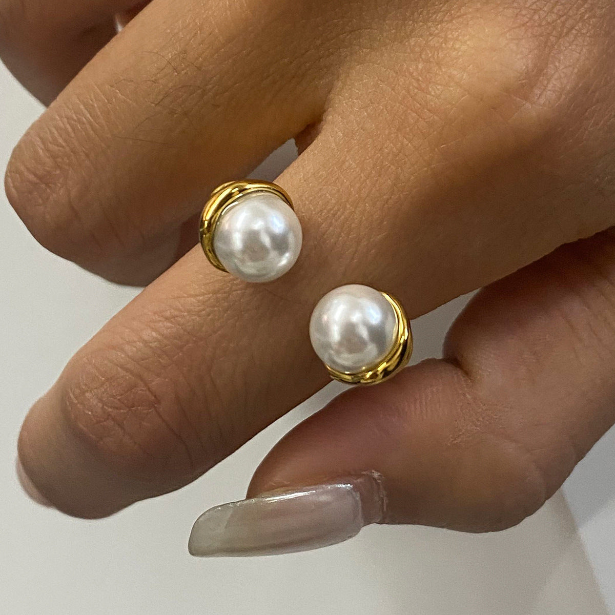 18K Gold PVD Stainless Steel Pearl Ring