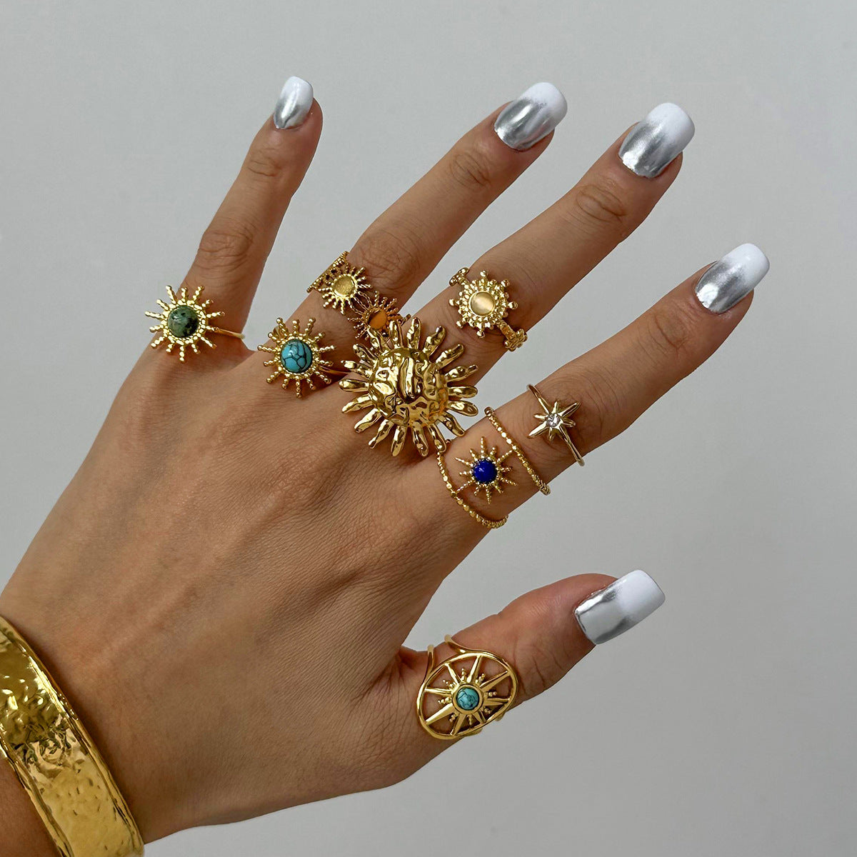 Stainless Steel Cosmic Energy Ring Combination