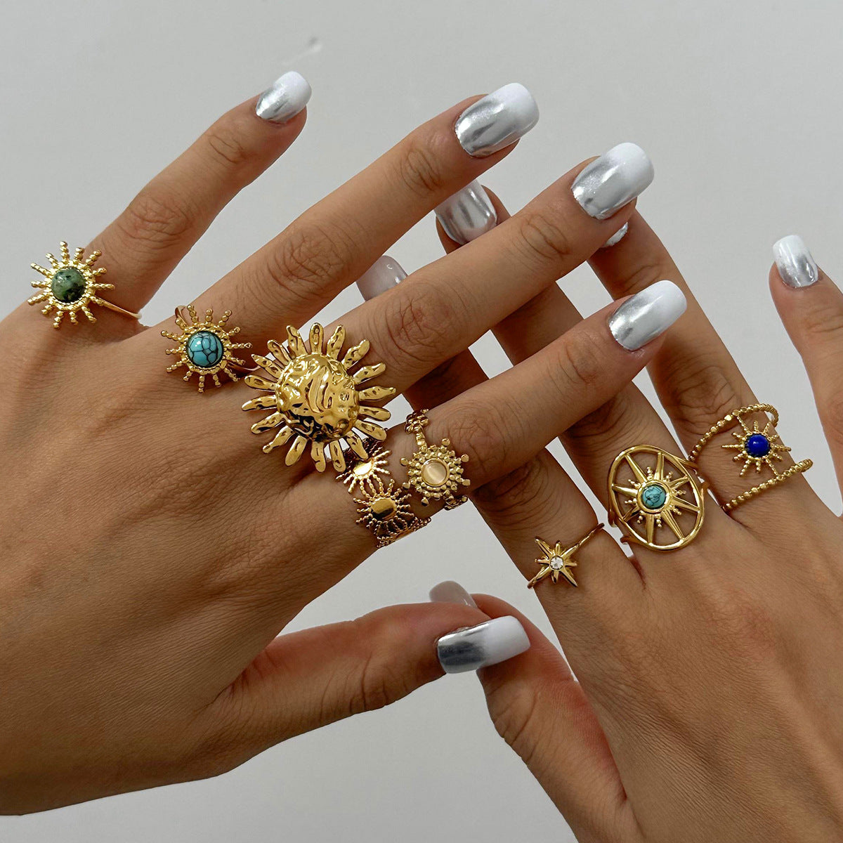 Stainless Steel Cosmic Energy Ring Combination