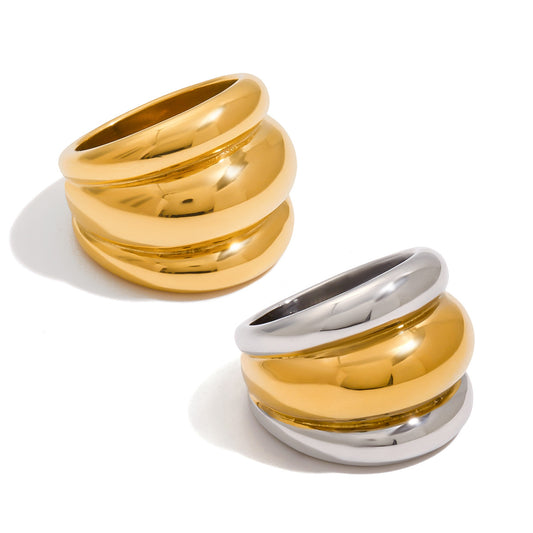 Stainless Steel Exaggerated Retro Ring
