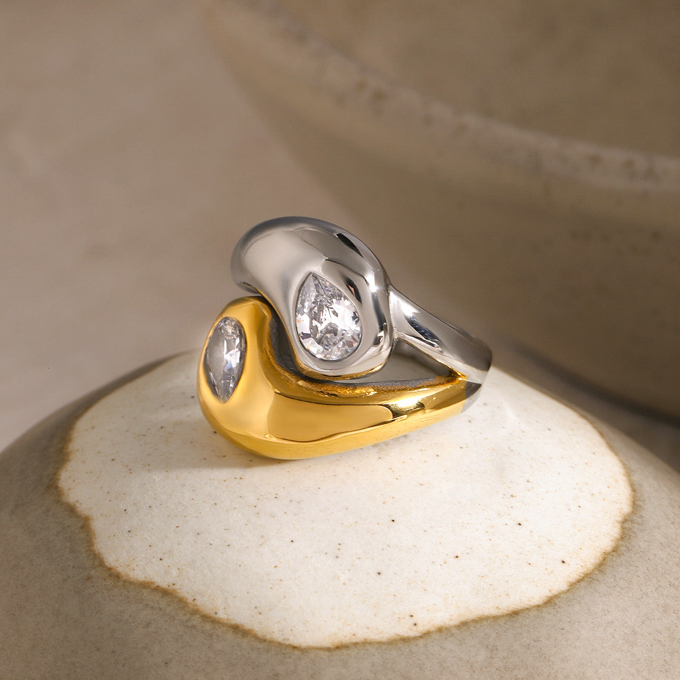 Stainless Steel Exaggerated Retro Ring