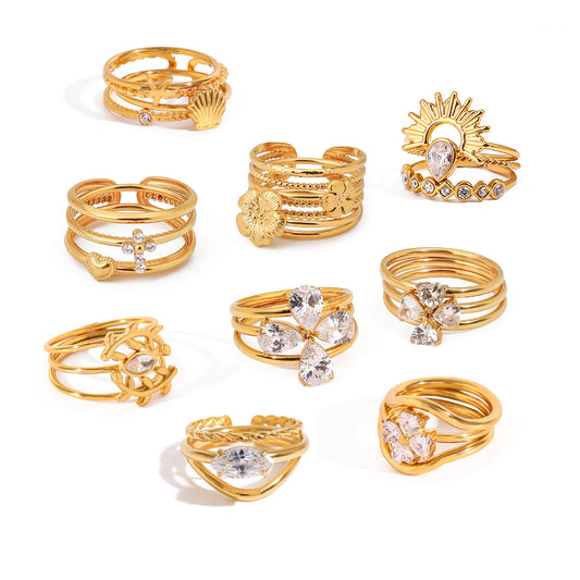 Stainless Steel Stacking Ring Combination