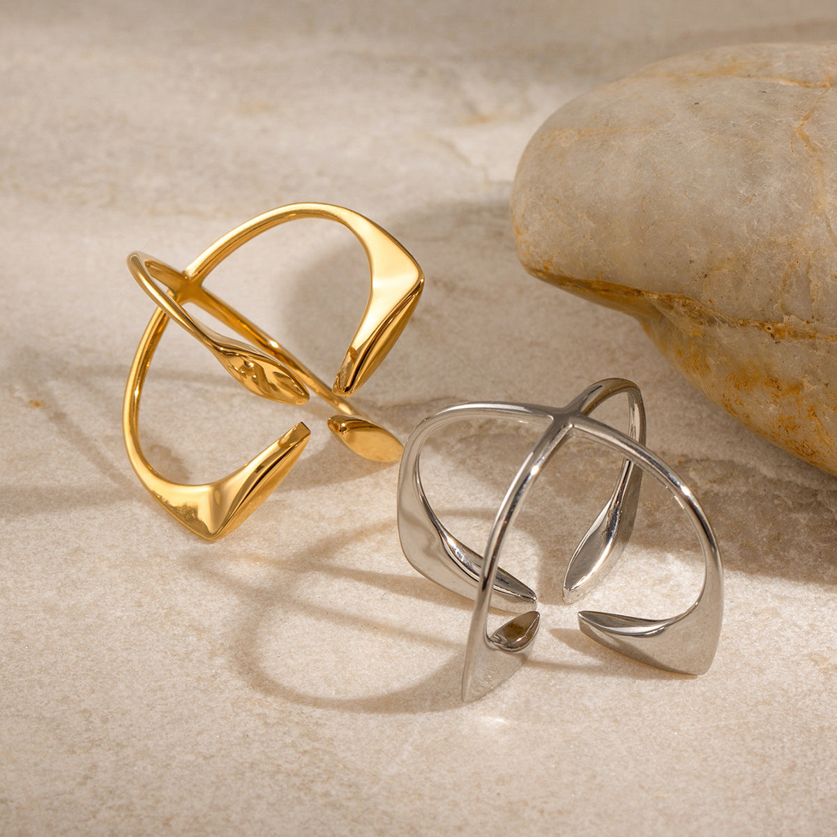 Stainless Steel Cross Opening Ring