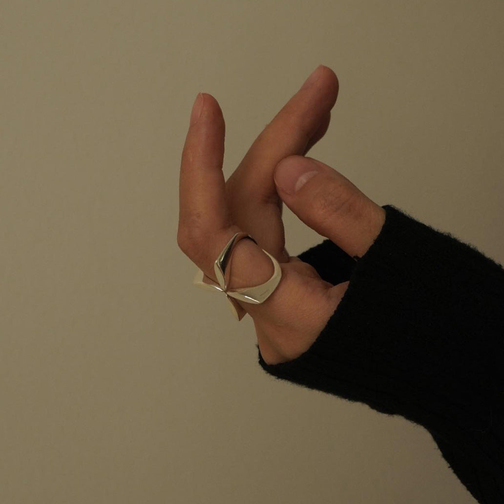 Stainless Steel Cross Opening Ring