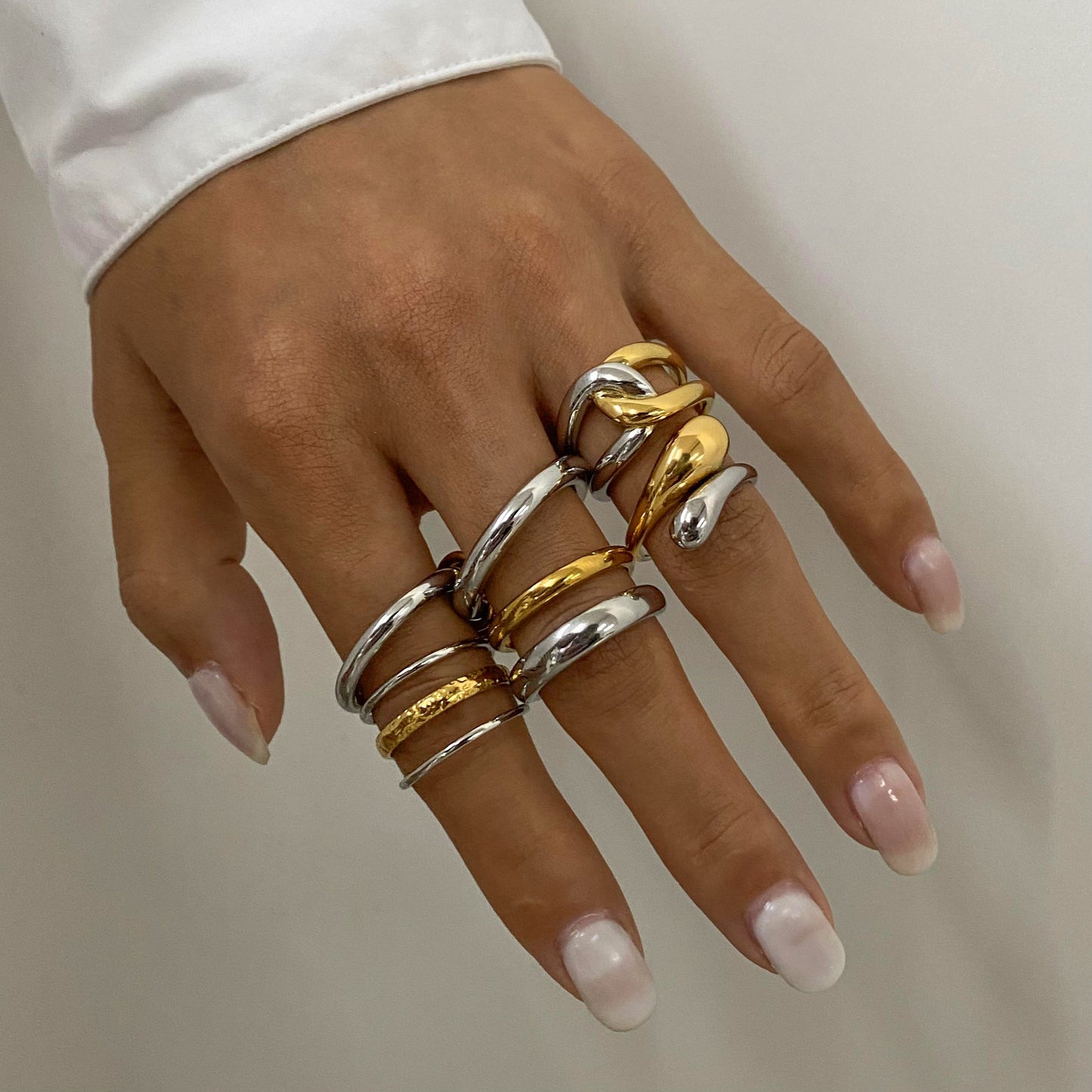 Stainless Steel Two-Tone Gold and Steel Ring