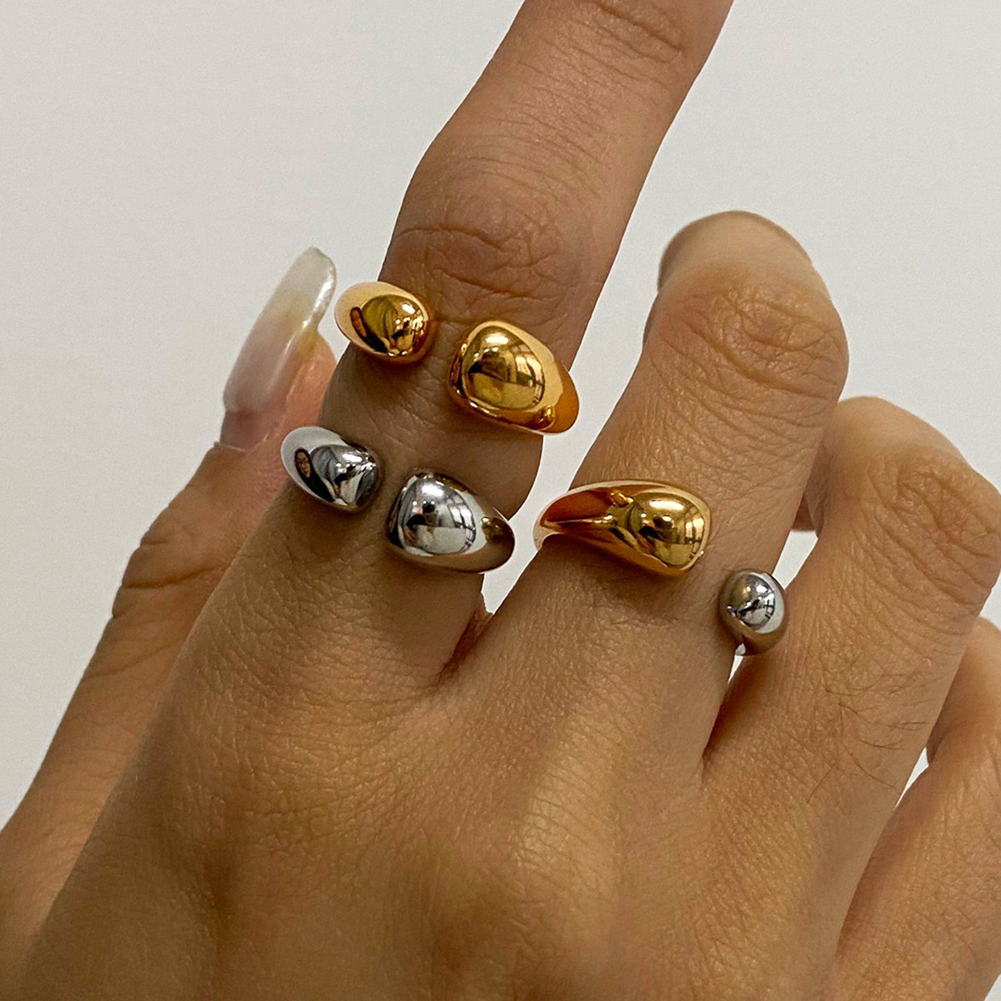 European and American Style Stainless Steel Geometric Ring