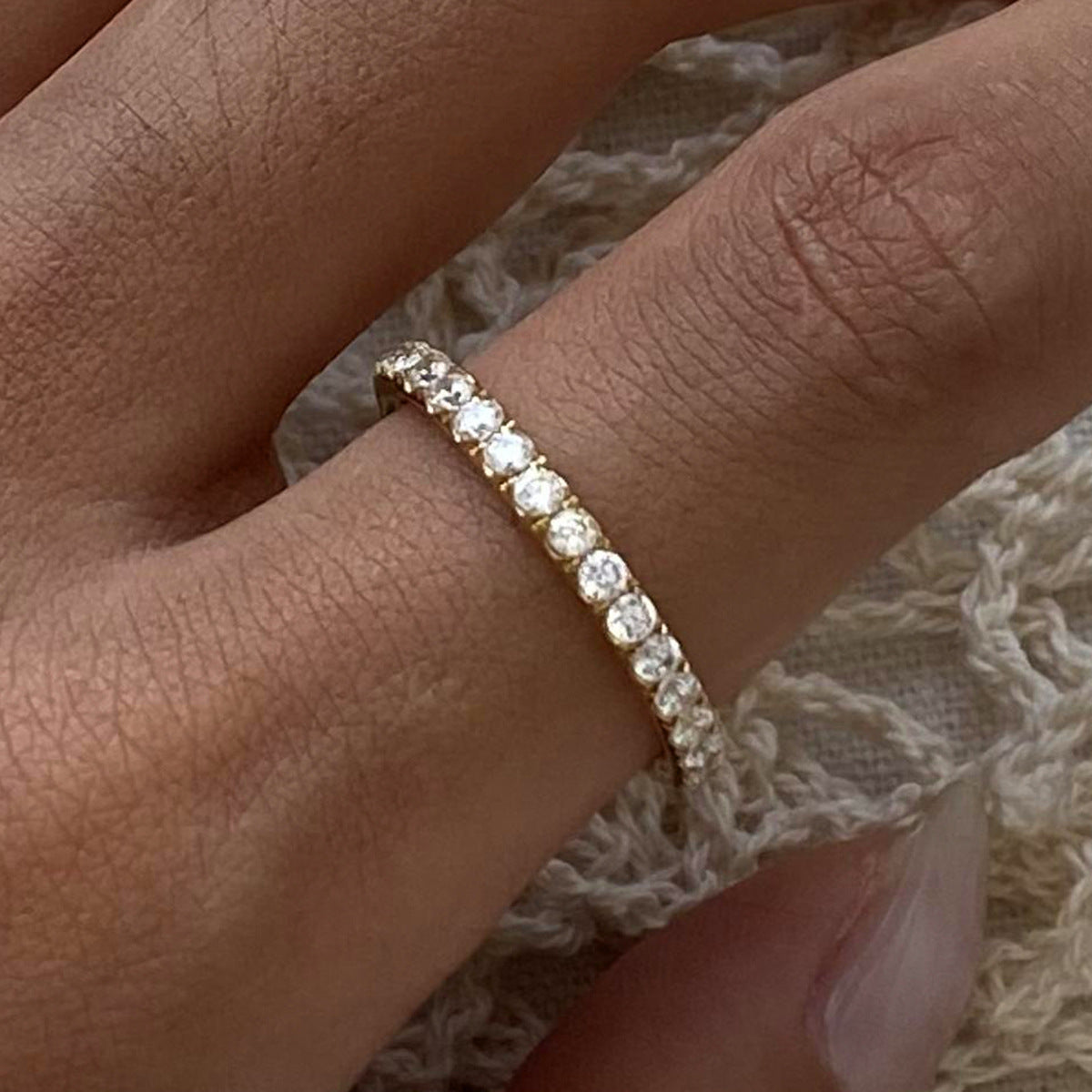 Stainless Steel 18K Gold PVD Full Diamond CZ Ring
