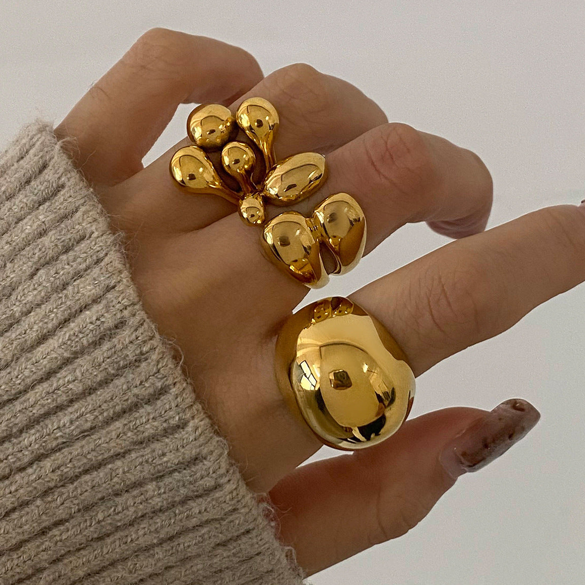 Stainless Steel Exaggerated Design Ring