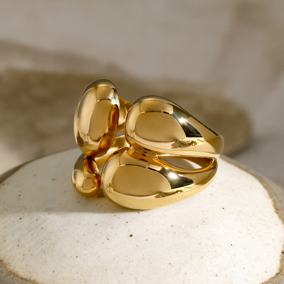 Stainless Steel Exaggerated Design Ring