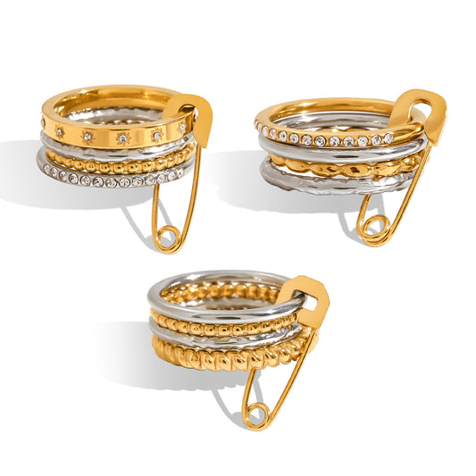 Stainless Steel Multi-layer Stacking Paperclip Ring