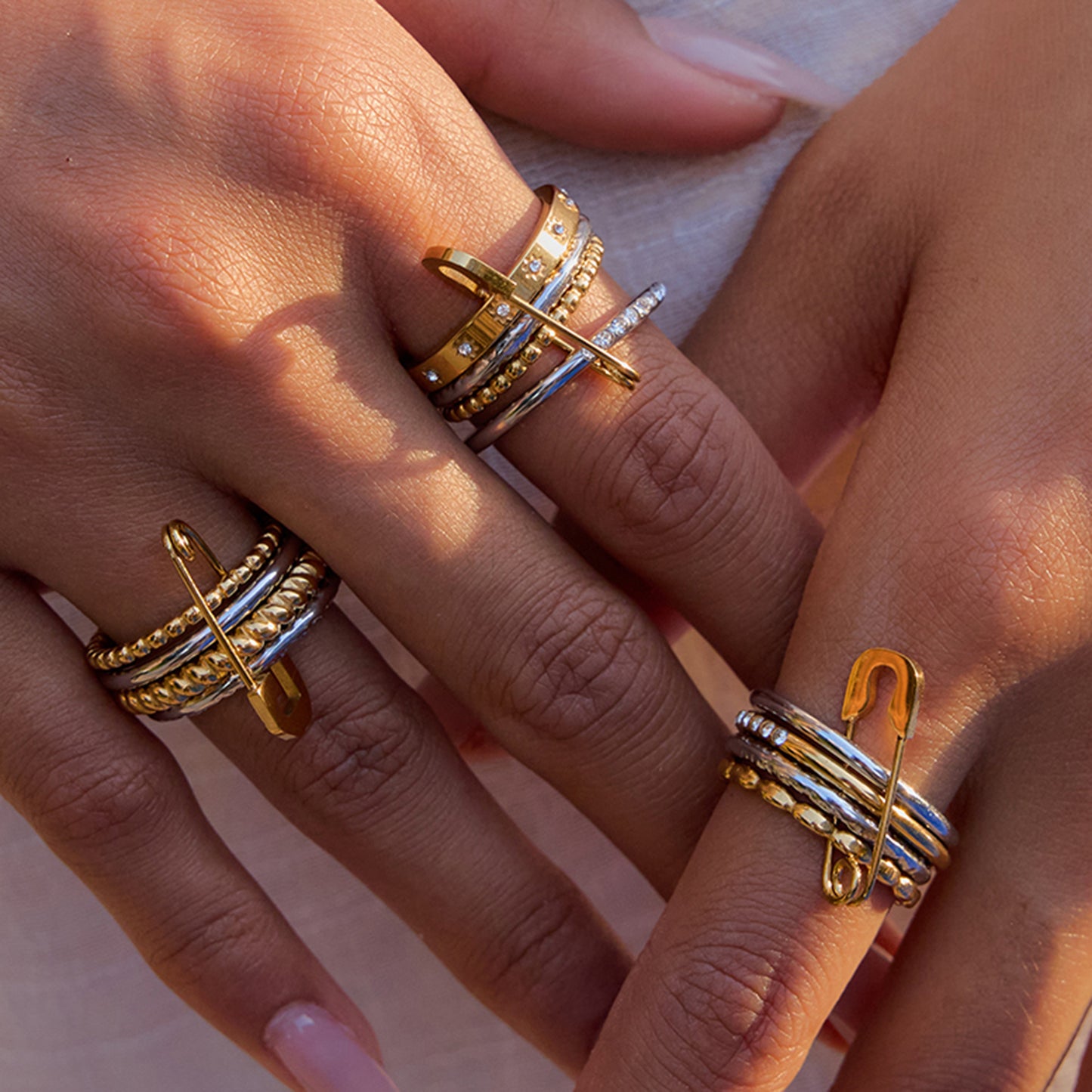 Stainless Steel Multi-layer Stacking Paperclip Ring