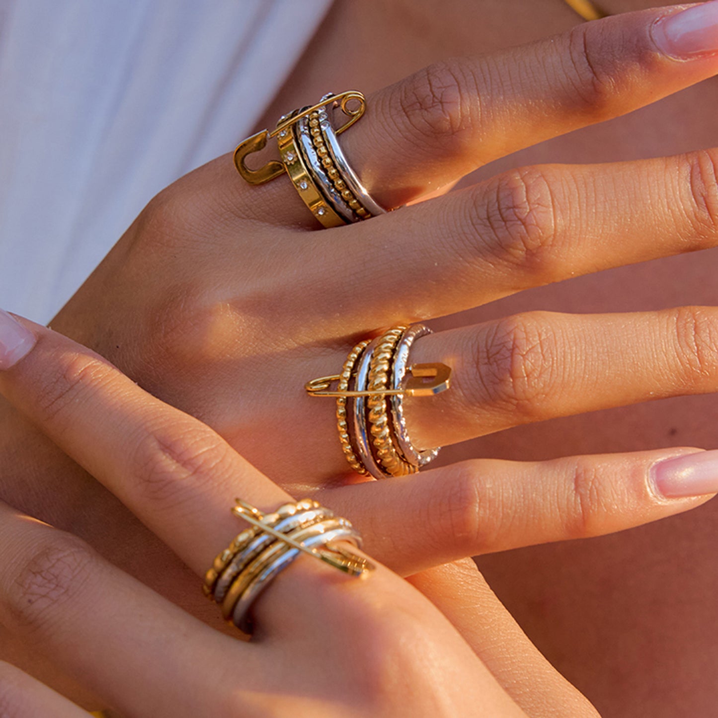 Stainless Steel Multi-layer Stacking Paperclip Ring