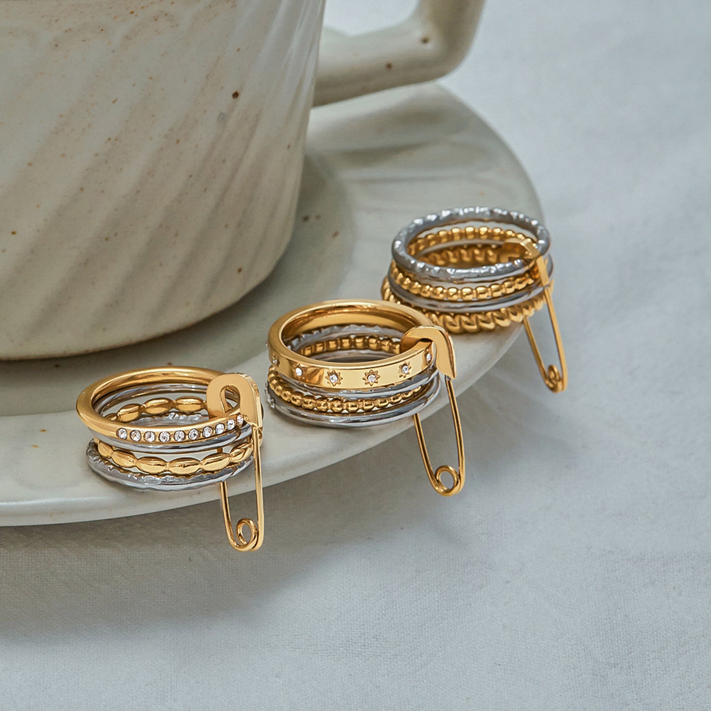 Stainless Steel Multi-layer Stacking Paperclip Ring