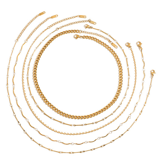 Stainless Steel Stacking Metal Chain Necklace