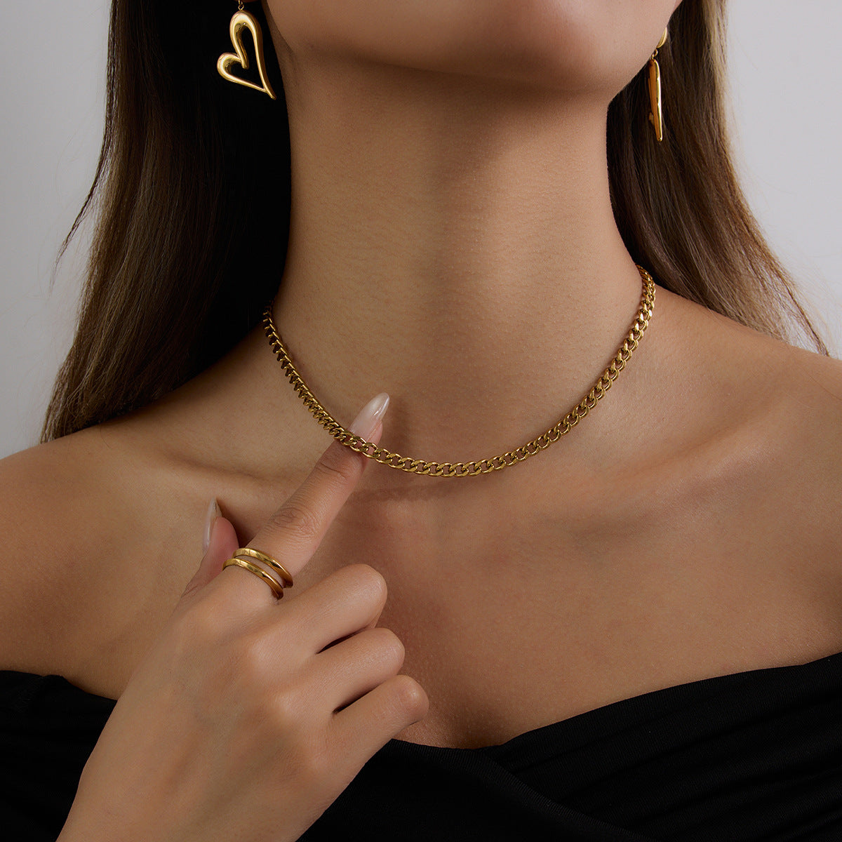 Stainless Steel Stacking Metal Chain Necklace
