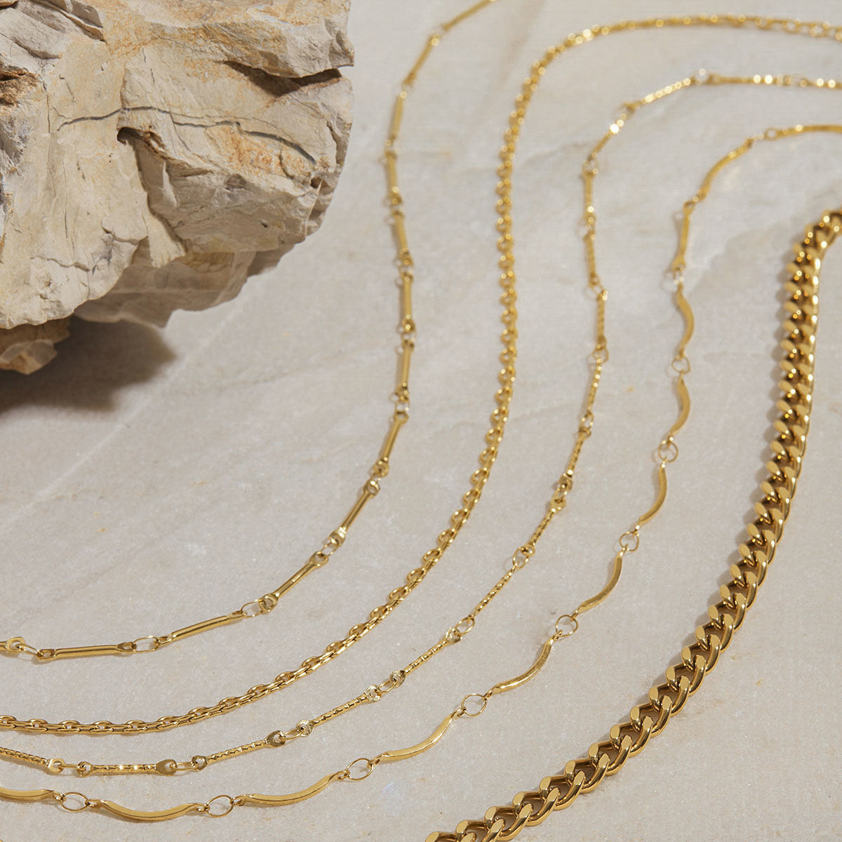 Stainless Steel Stacking Metal Chain Necklace