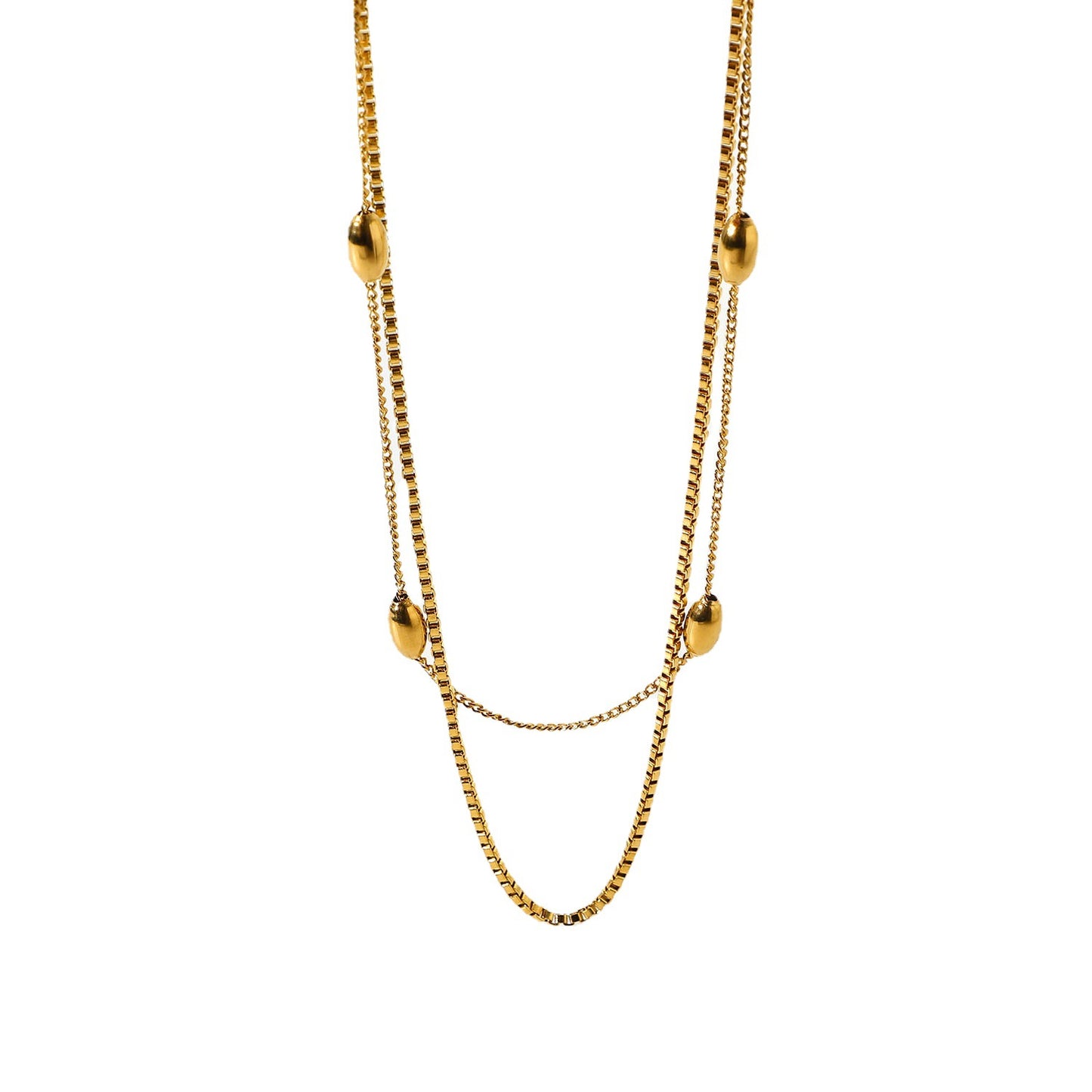 Stainless Steel 18K Gold PVD Layered Necklace