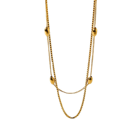 Stainless Steel 18K Gold PVD Layered Necklace