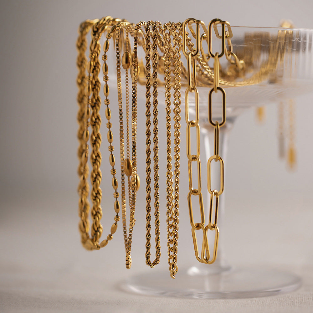 Stainless Steel 18K Gold PVD Layered Necklace