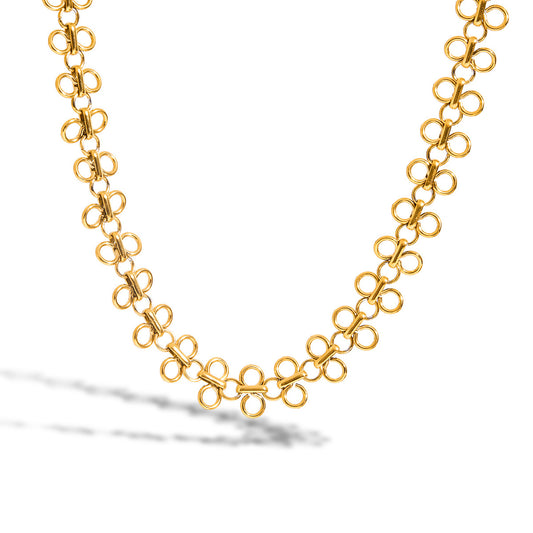 Stainless Steel Four-leaf Choker Necklace