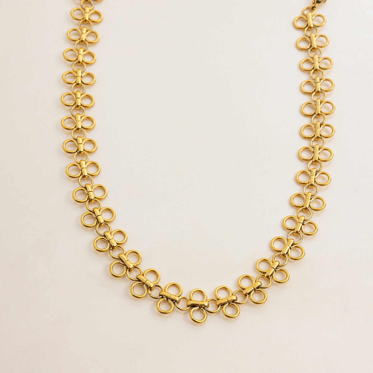Stainless Steel Four-leaf Choker Necklace