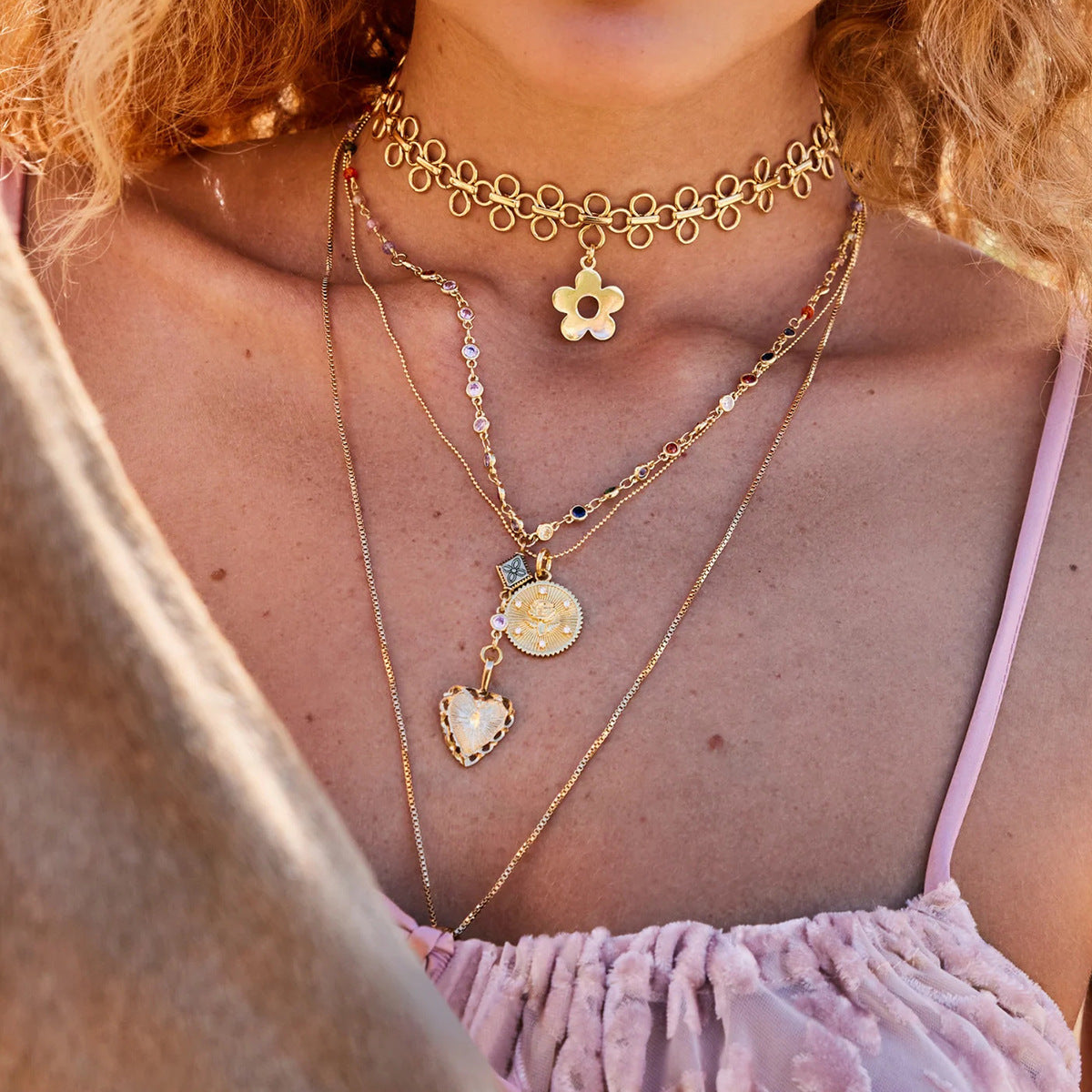 Stainless Steel Four-leaf Choker Necklace