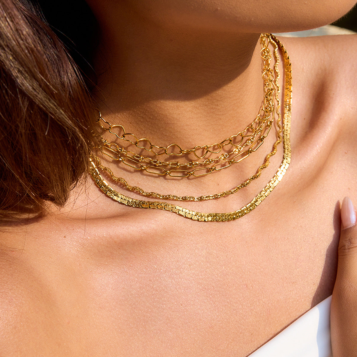 Stainless Steel Snake Chain Choker Necklace