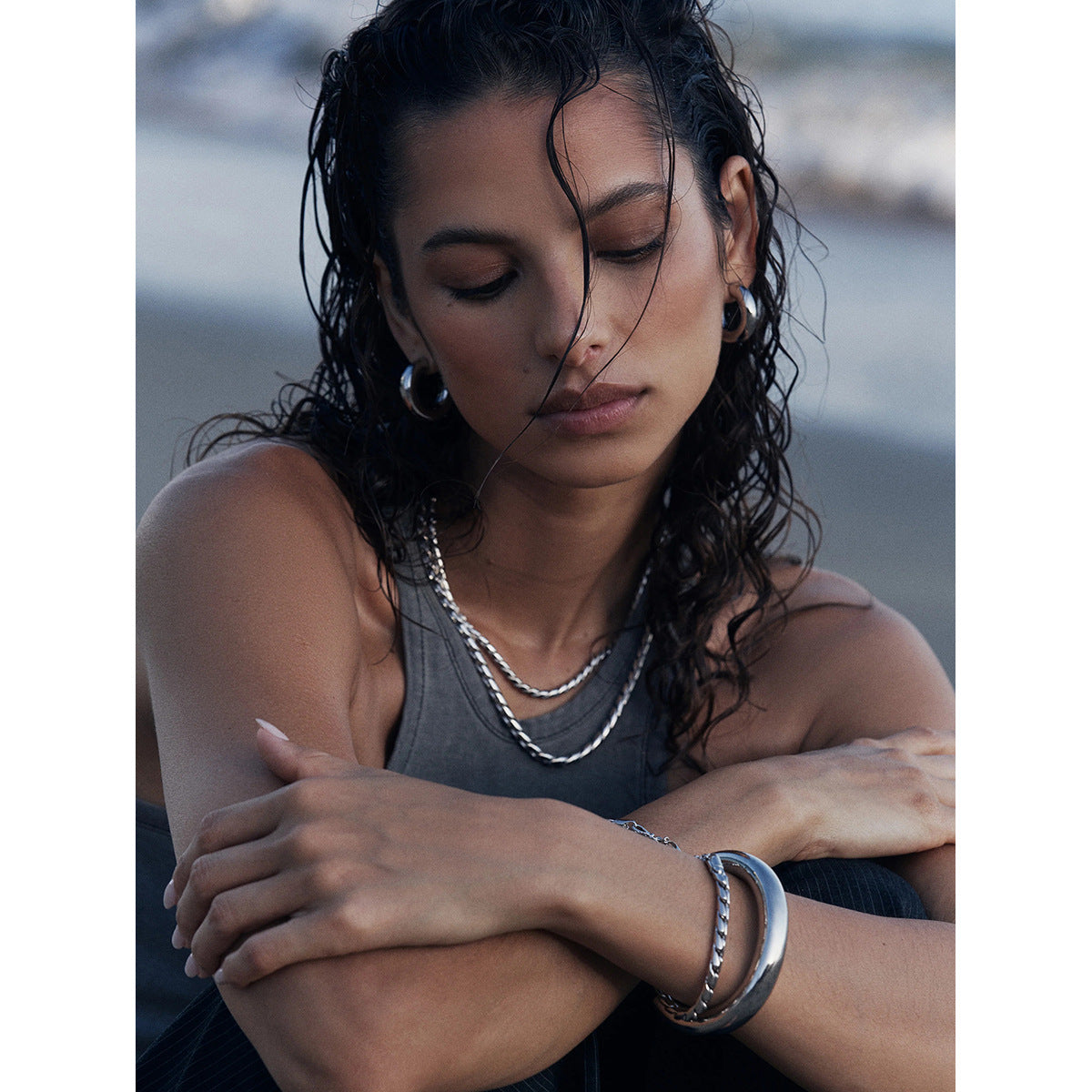 3mm Stainless Steel Round S-clasp Chain Necklace
