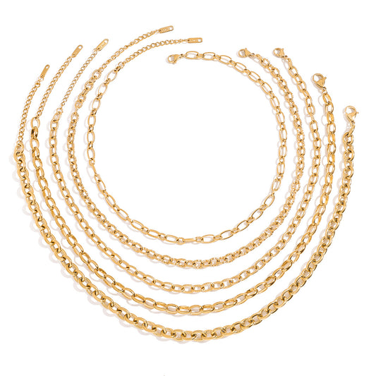 Stainless Steel 18K Gold PVD Cable Chain Necklace
