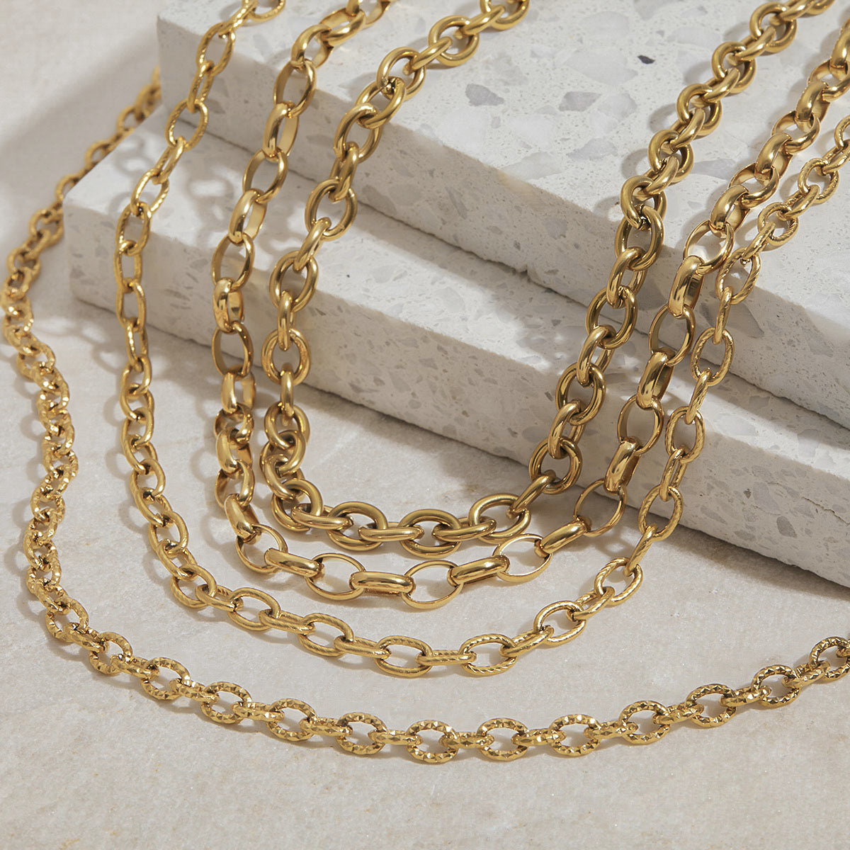 Stainless Steel 18K Gold PVD Cable Chain Necklace