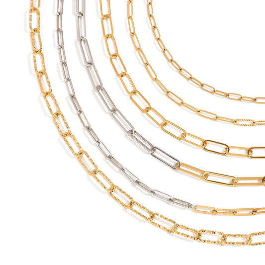 Stainless Steel Paperclip Chain Necklace