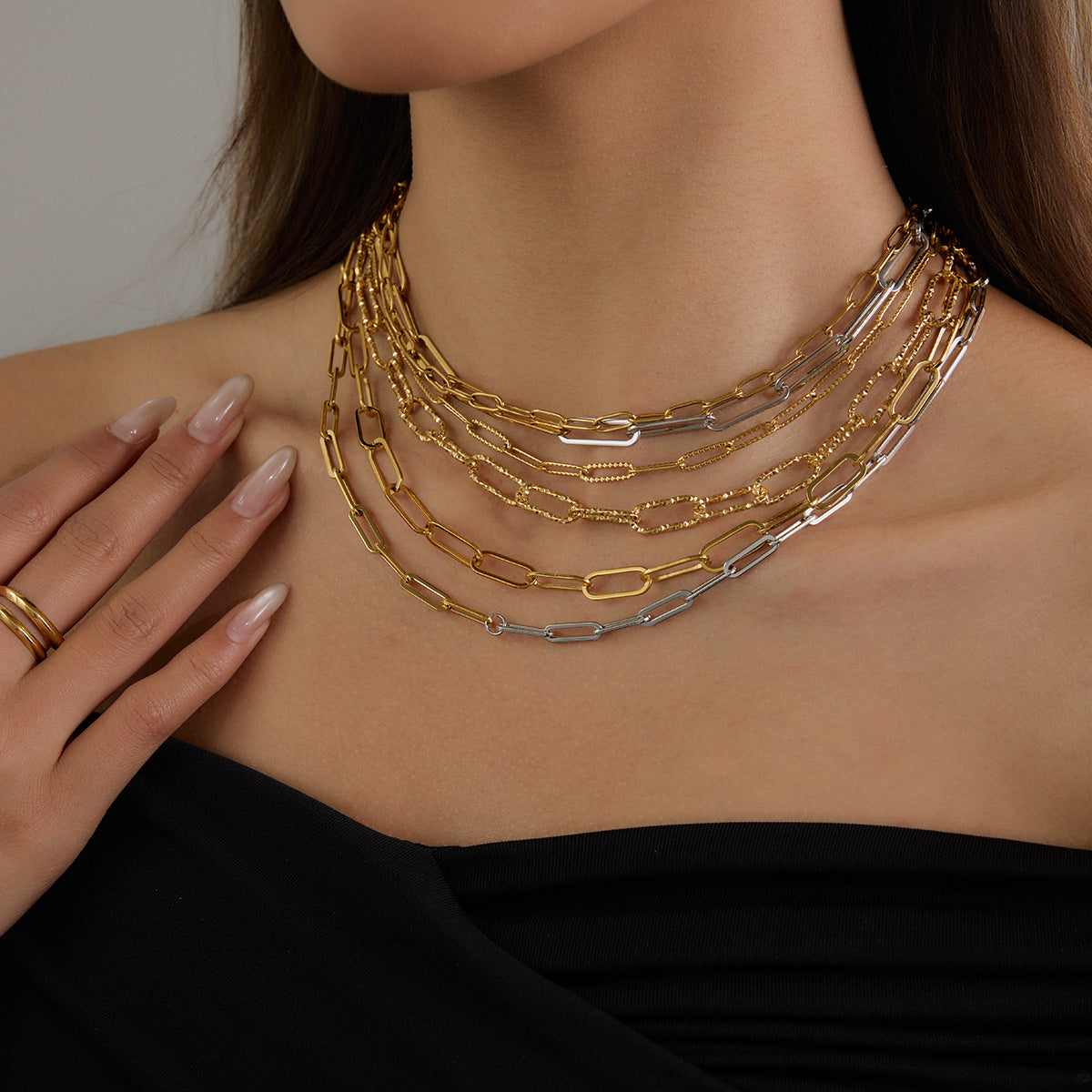 Stainless Steel Paperclip Chain Necklace