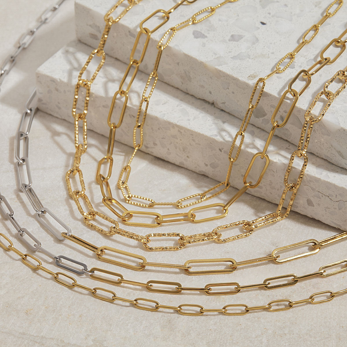 Stainless Steel Paperclip Chain Necklace