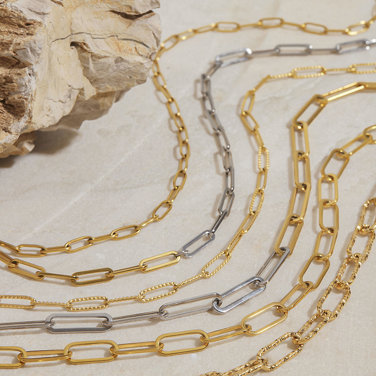 Stainless Steel Paperclip Chain Necklace