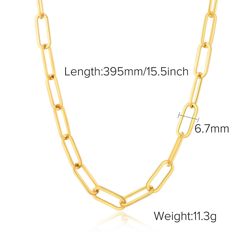 Stainless Steel Paperclip Chain Necklace