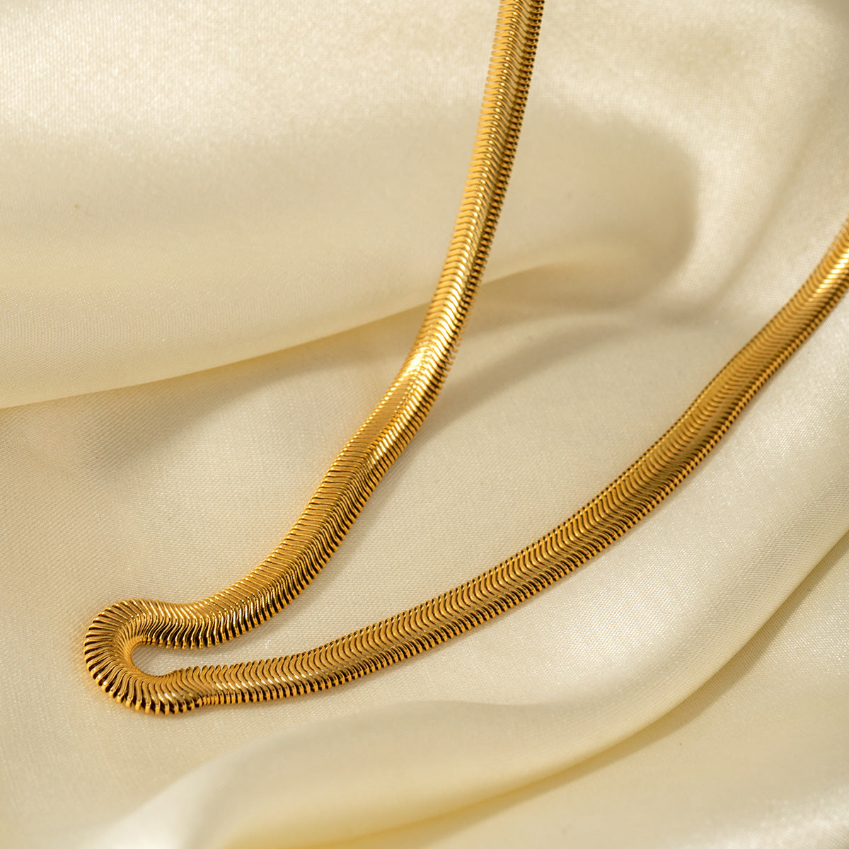 5MM Stainless Steel Spring Clasp Snake Chain Necklace