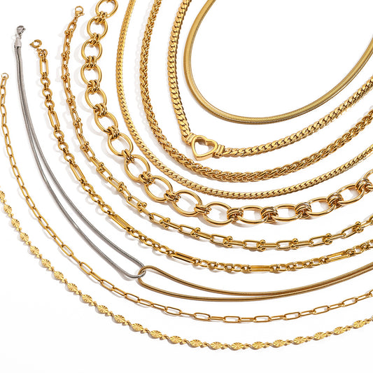 Stainless Steel Cuban Chain Necklace Collection