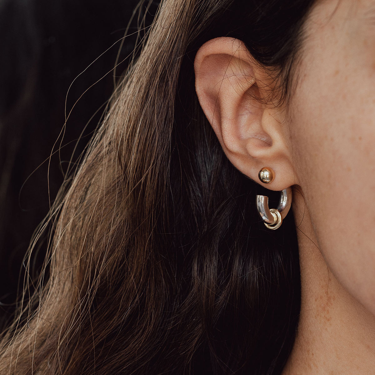 Stainless Steel C-shaped Stud Earrings