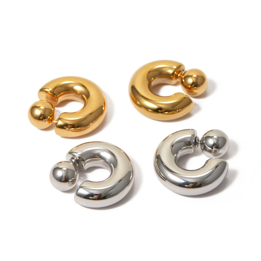 Wear C-shaped Earrings Before and After Stainless Steel