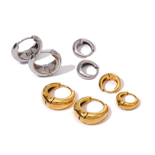 Stainless Steel U-shaped Hoop Earrings