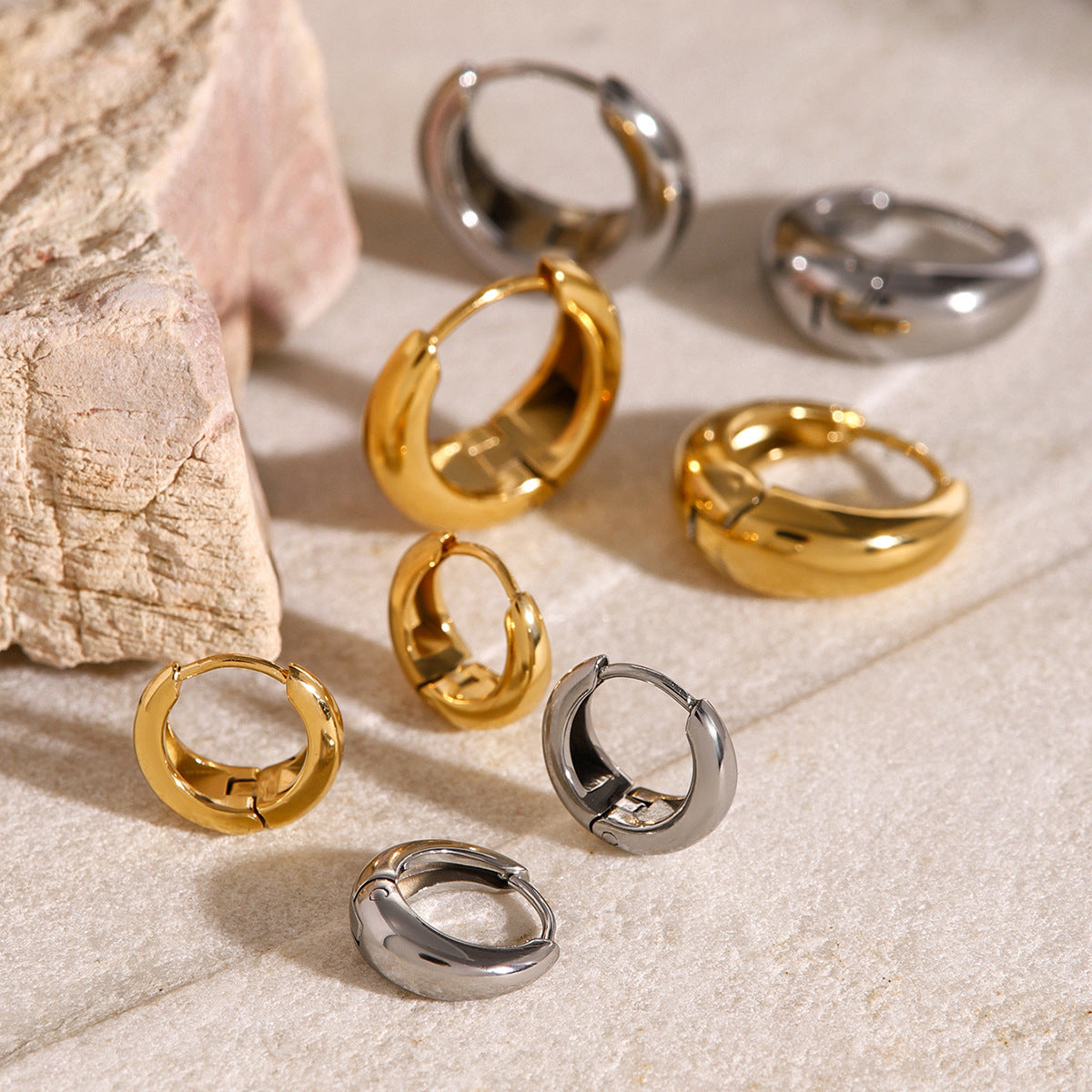 Stainless Steel U-shaped Hoop Earrings