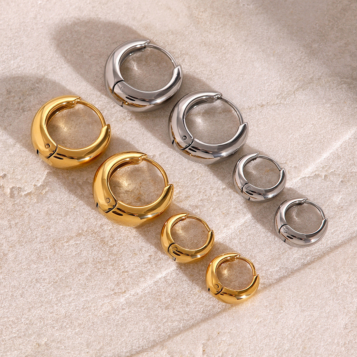 Stainless Steel U-shaped Hoop Earrings