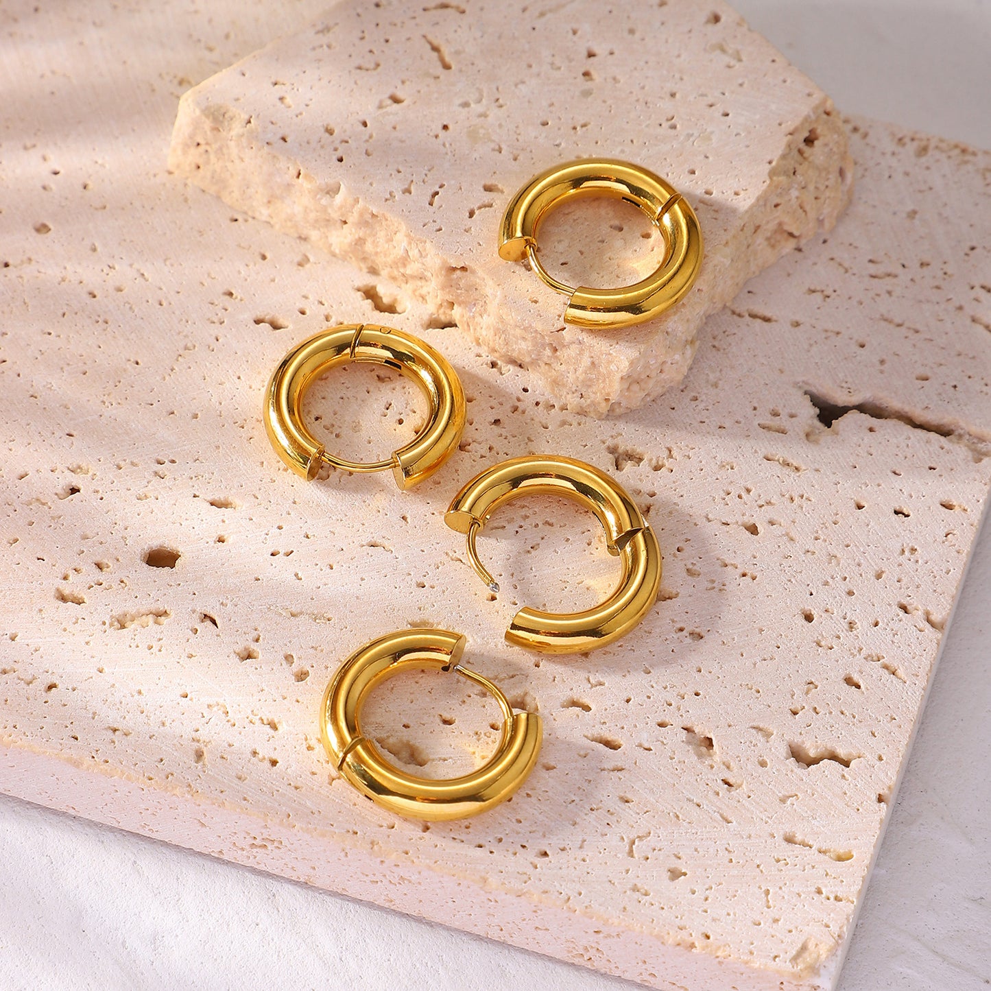 4mm Classic Stainless Steel Hoop Earrings