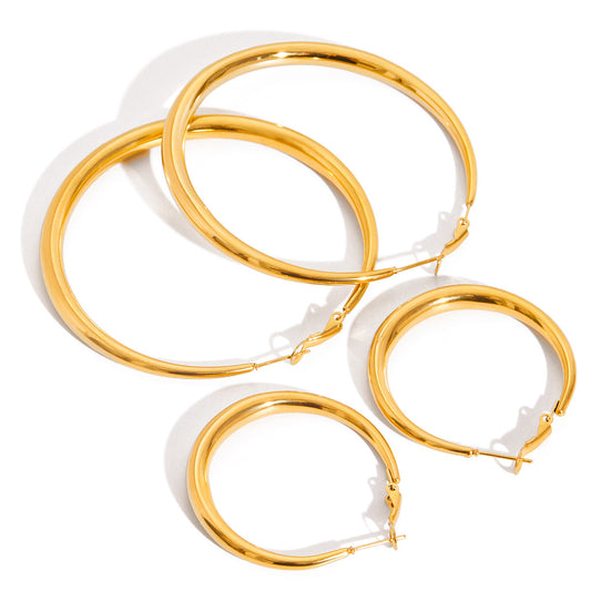 Stainless Steel Large Hoop Earrings