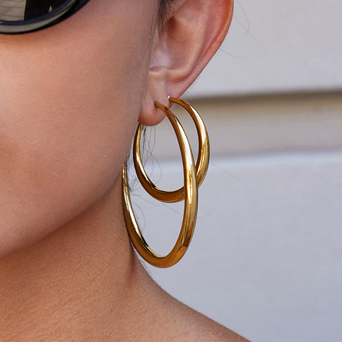 Stainless Steel Large Hoop Earrings