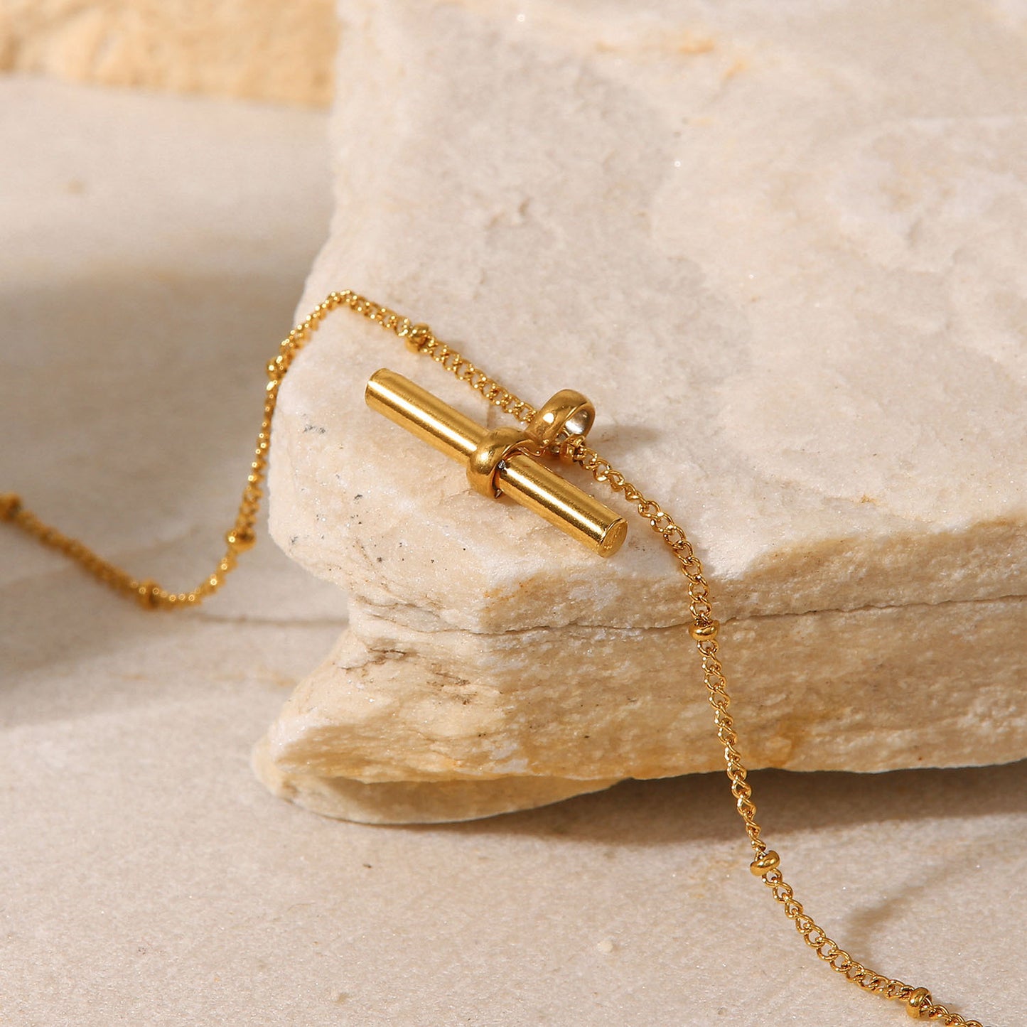 Stainless Steel Tbar Rod Pendant Bead Chain Anklet